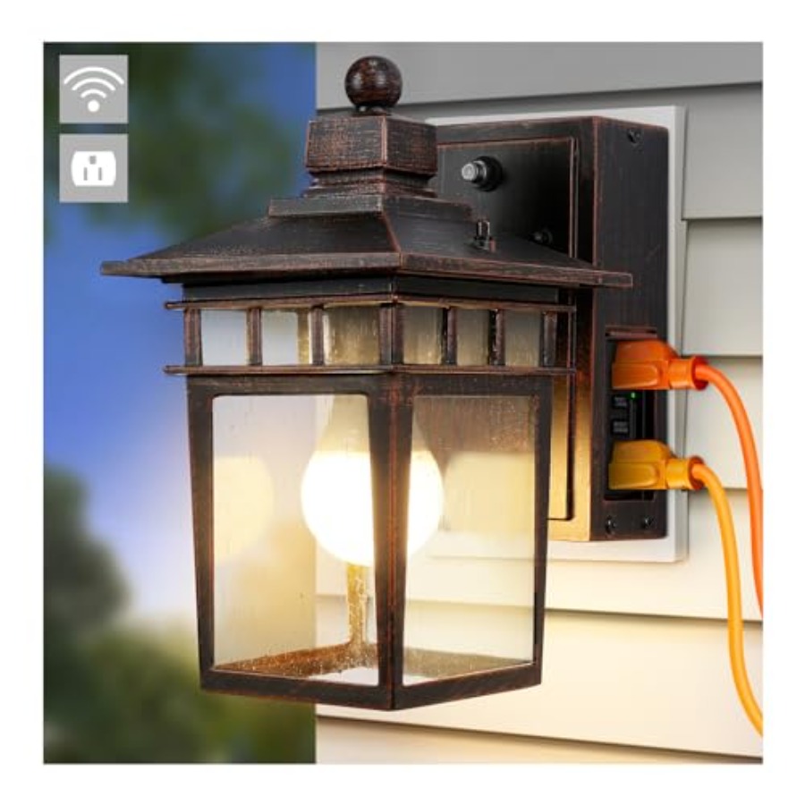 Outdoor Lighting Sconce - GFCI Prizli Dış Mekan Aydınlatması, Gün