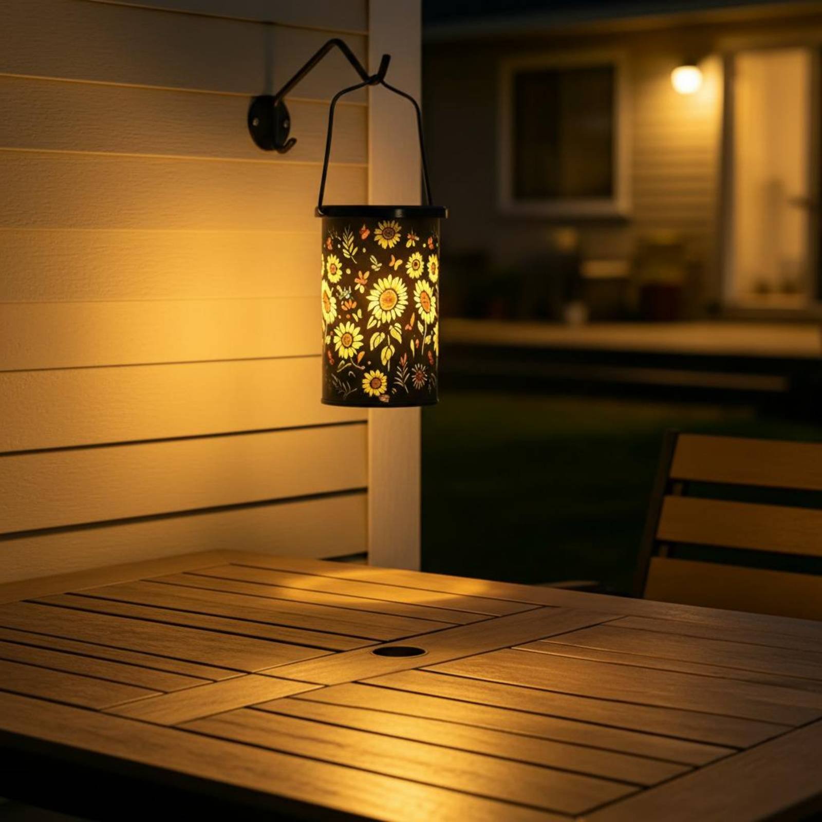 Outdoor Lighting Design - Çiçekli Fener Vintage Tasarım Asılı Güneş