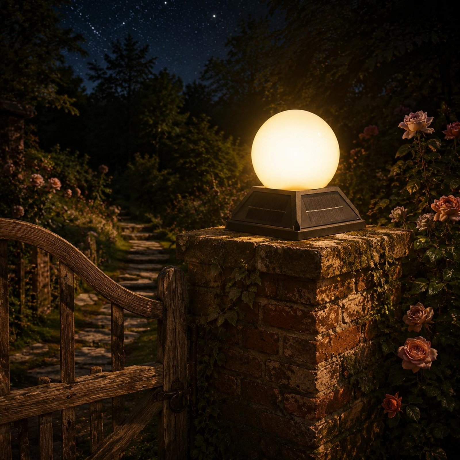 Outdoor Lighting Ip65 - Güneş Enerjili Direk Başlığı Lambası Kablosuz