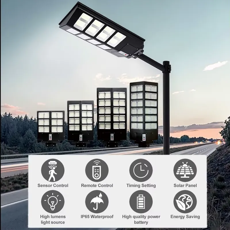 Outdoor Lighting With Motion Sensor - 9W Güneş Enerjili LED Sokak Lambası