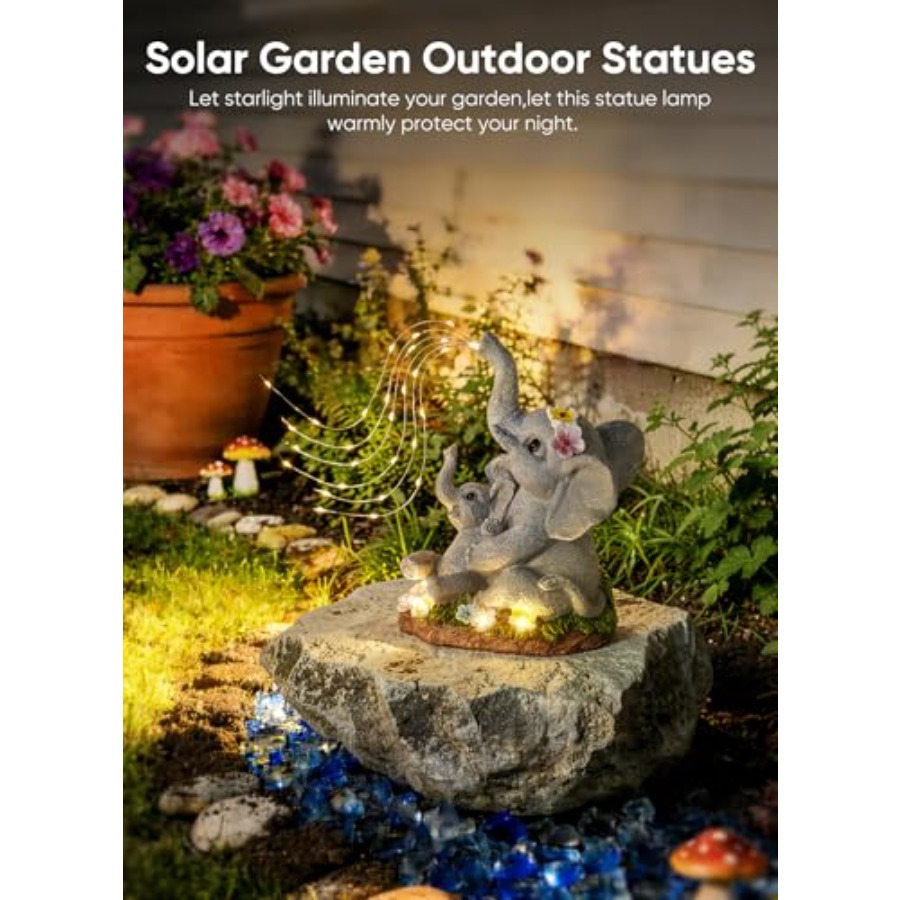 Solar-Elefant-Bahçe-Dekor-Heyk - Outdoor Lighting Patio incelemesi ve fiyatı