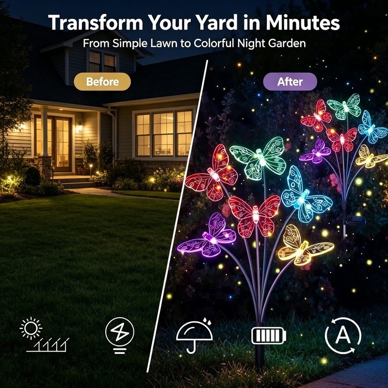 Güneş Enerjili Kelebek Lambala - Outdoor Lighting Patio incelemesi ve fiyatı