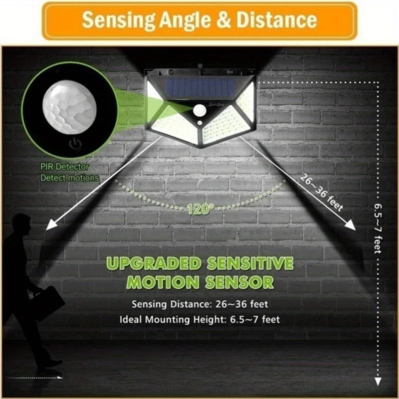 100Led Çok Fonksiyonlu Güneş L - Outdoor Lighting With Motion Sensor incelemesi ve fiyatı