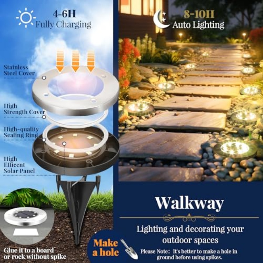 Güneş Enerjili Zemin Lambaları - Outdoor Lighting Patio incelemesi ve fiyatı